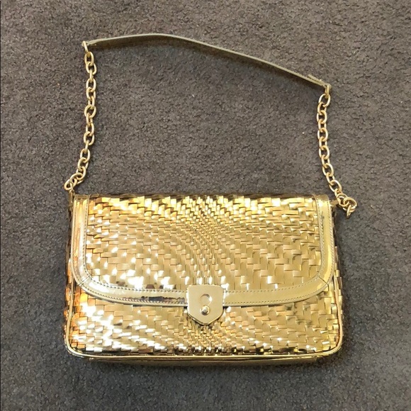 Cole Haan Handbags - Cole Haan Gold metallic woven small purse.